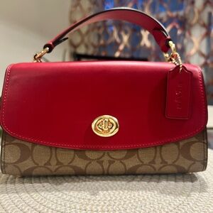Coach Red Tilly Satchel 23